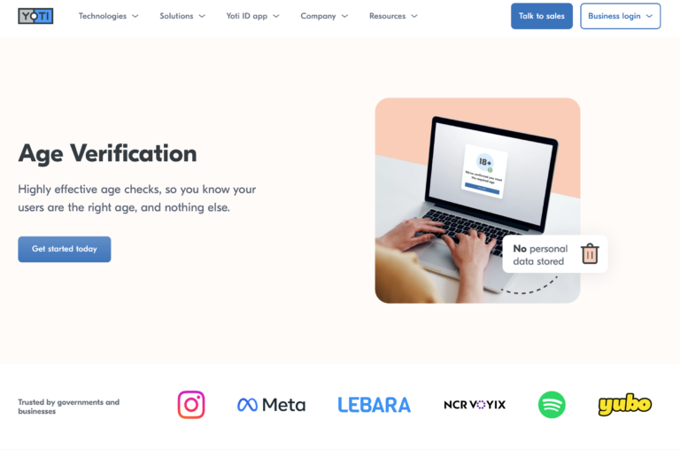 Yoti Age Verification Product image